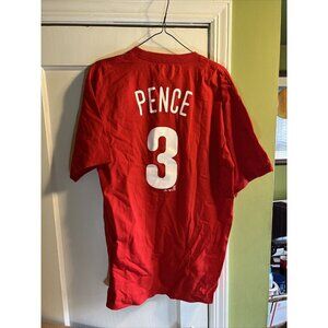 Hunter Pence #3 Philadelphia Phillies MLB Majestic Jersey Tee ADULT LARGE